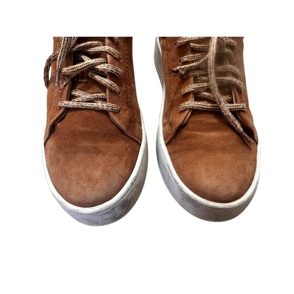 Jenni Kayne Suede Leather Leace Up Platform Sneakers Women 38 7.5 Honey Brown - Picture 7 of 16